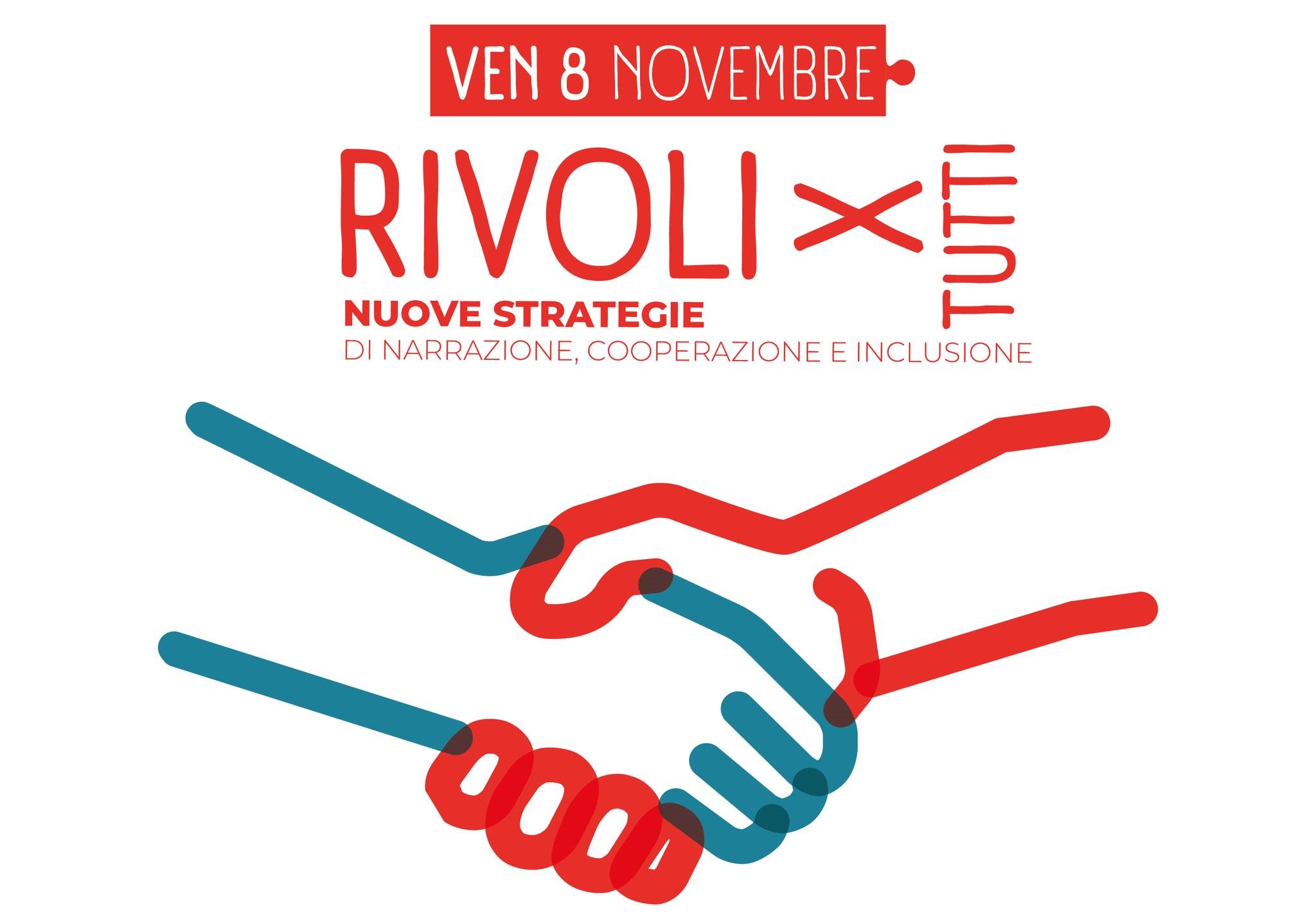 locandina del convegno rivoli per tutti sull'accessibilità culturale in programma al castello di rivoli museo d'arte contemporanea venerdì 8 novembre